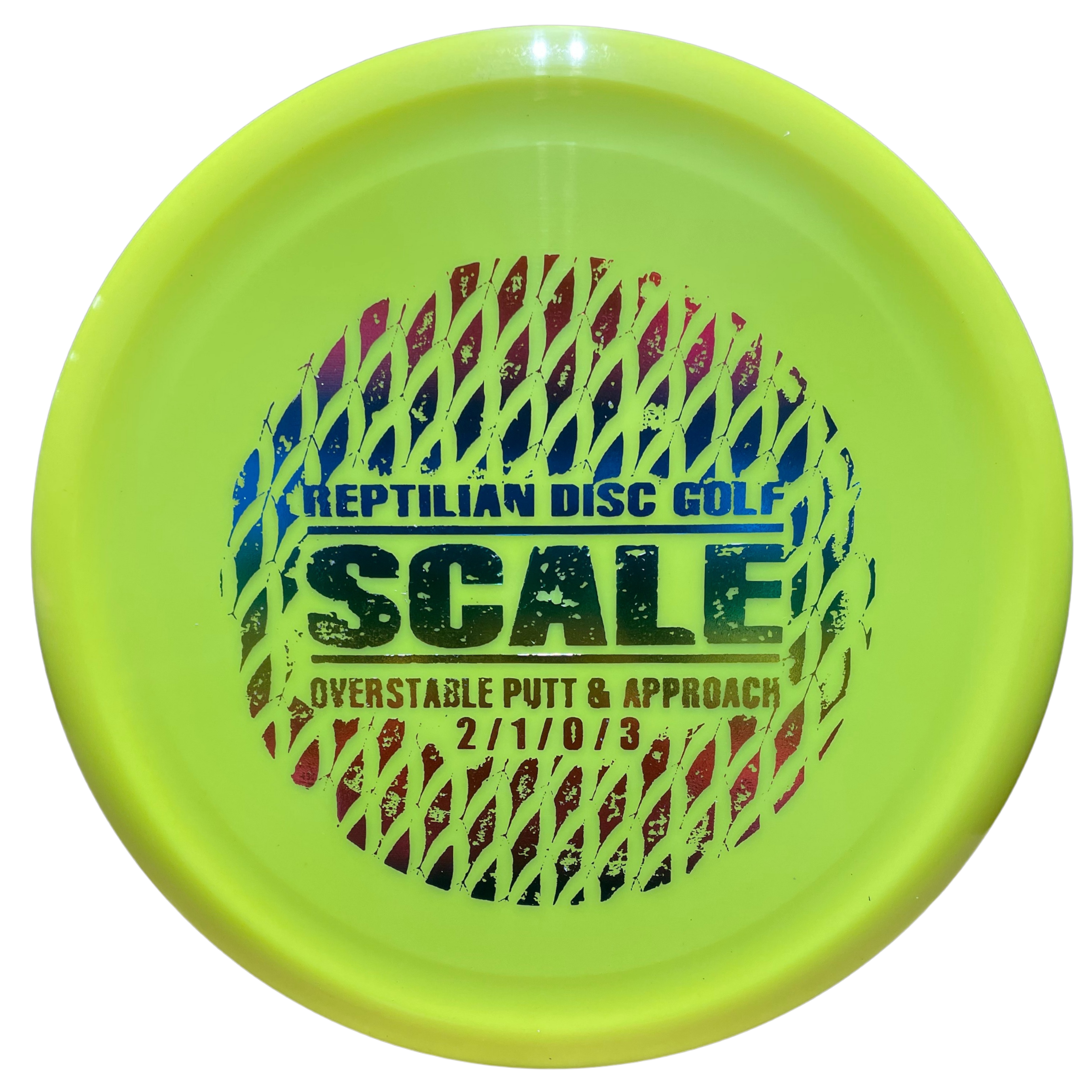 Yellow Reptilian Disc Golf Scale disc